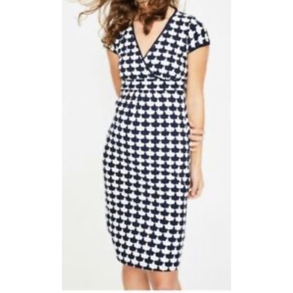 Boden Dresses & Skirts - Boden Navy and White Patterned Midi Dress J0118 Size 10 Long